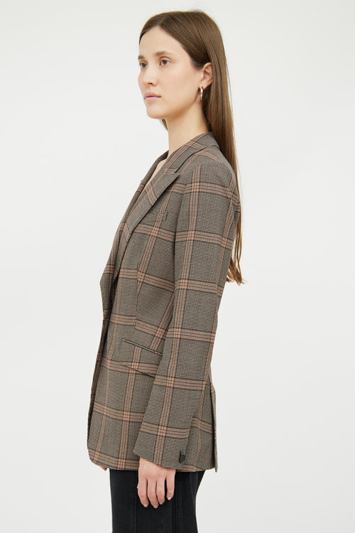 Brown Plaid Wool Blend Blazer Rag & Bone