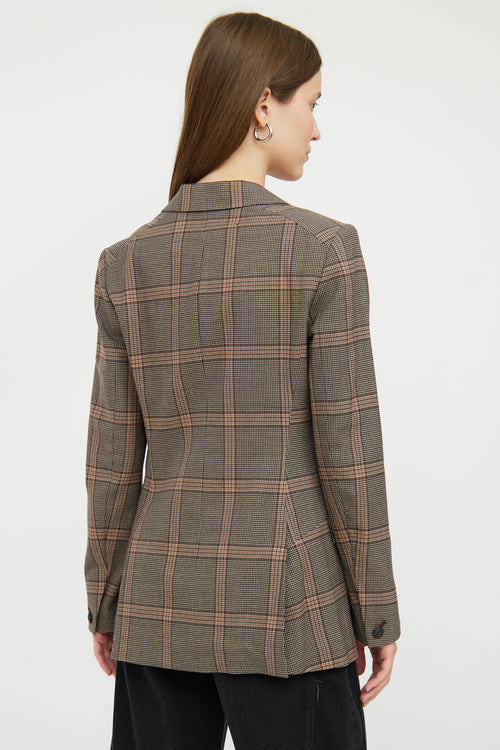 Brown Plaid Wool Blend Blazer Rag & Bone