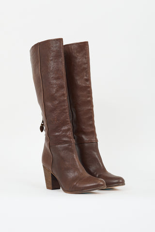 Rag & Bone Brown Leather Knee High Boot