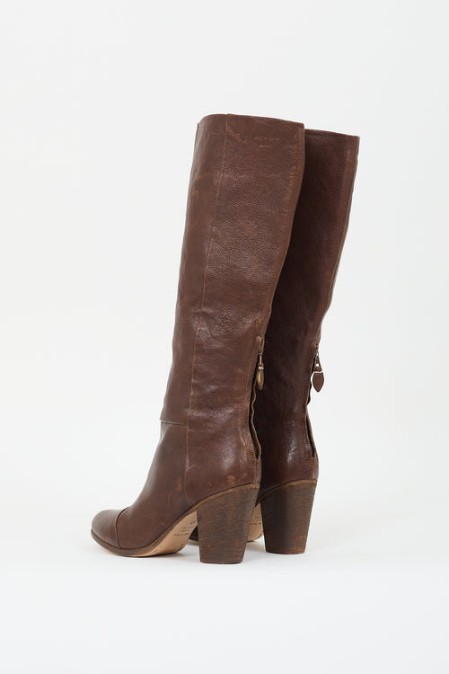 Rag & Bone Brown Leather Knee High Boot