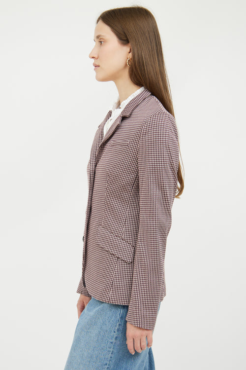 Pink & Burgundy Houndstooth Blazer Rag & Bone