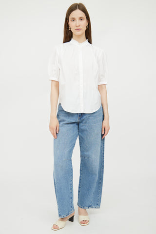 White Ruffled Cotton Blouse Rag & Bone