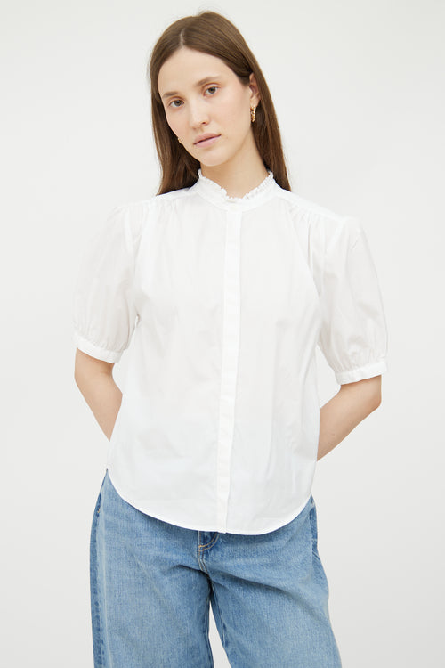 White Ruffled Cotton Blouse Rag & Bone