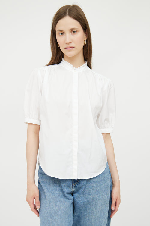 White Ruffled Cotton Blouse Rag & Bone