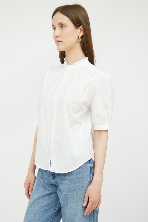 White Ruffled Cotton Blouse Rag & Bone