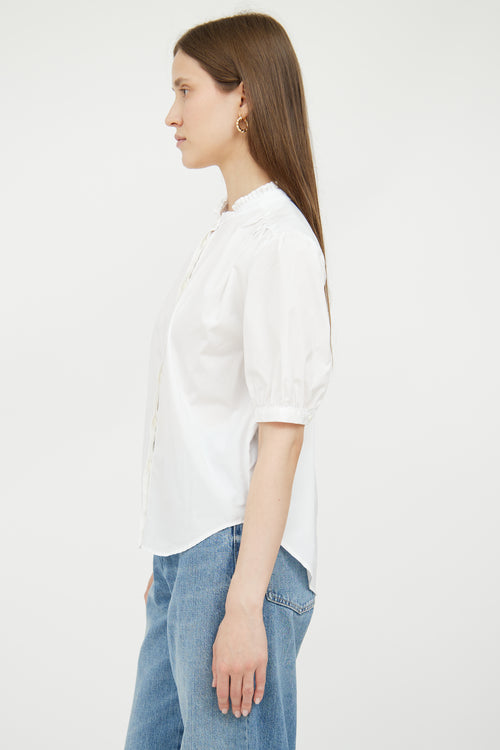 White Ruffled Cotton Blouse Rag & Bone