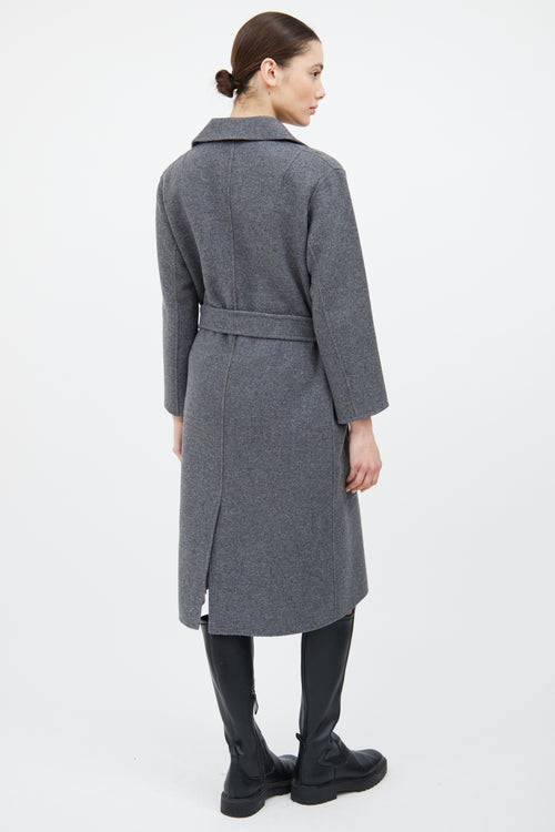 Rag & Bone Grey & Orange Wool Plaid Reversible Coat