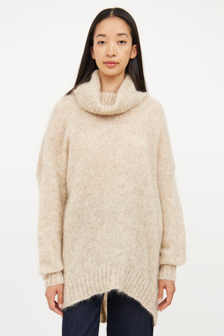 Isabel Marant Beige Oversized Mohair Knit Sweater