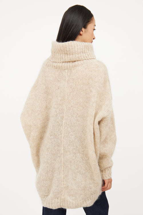 Isabel Marant Beige Oversized Mohair Knit Sweater