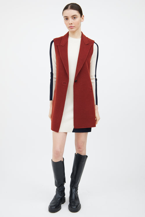 Rag & Bone Red Wool Layered Convertible Coat