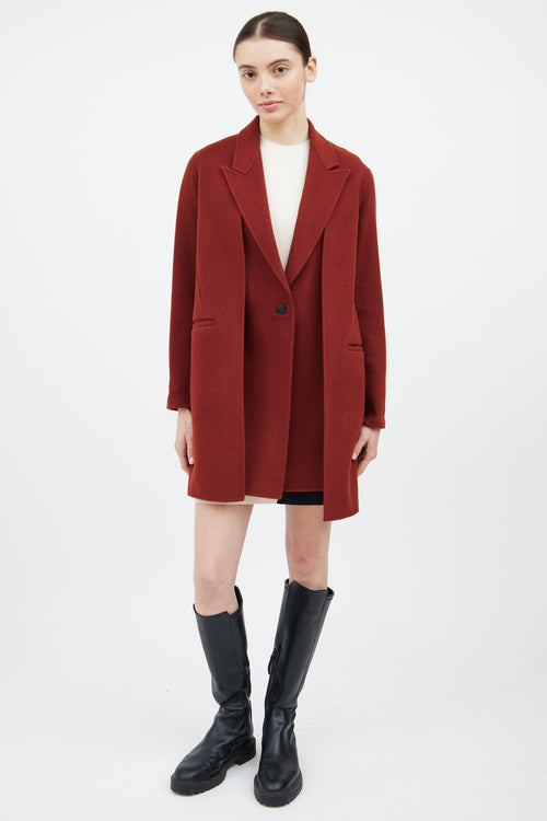 Rag & Bone Red Wool Layered Convertible Coat