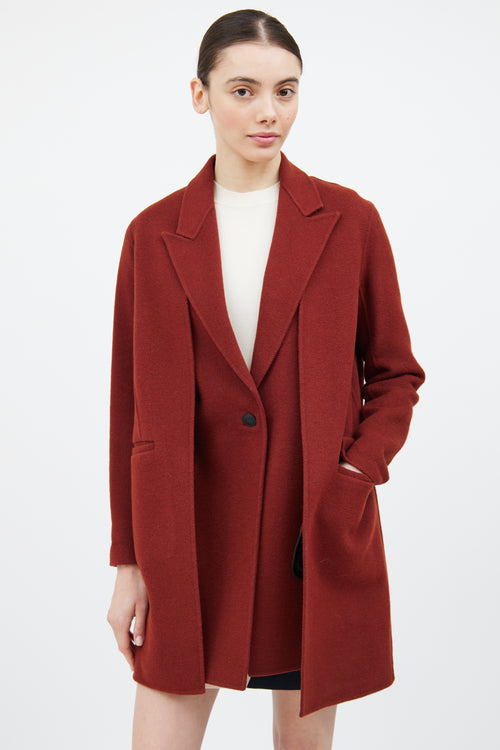 Rag & Bone Red Wool Layered Convertible Coat