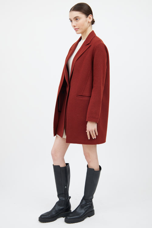 Rag & Bone Red Wool Layered Convertible Coat