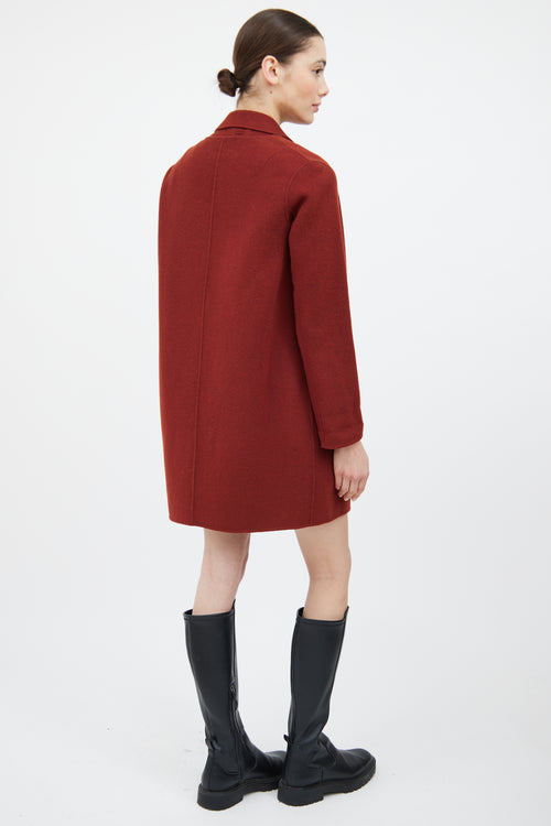 Rag & Bone Red Wool Layered Convertible Coat