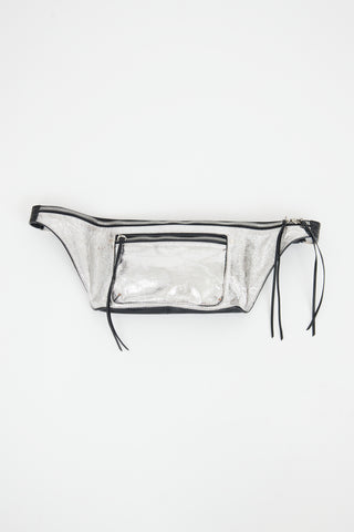 Rag & Bone Silver & Black Elliott Fanny Pack Bag