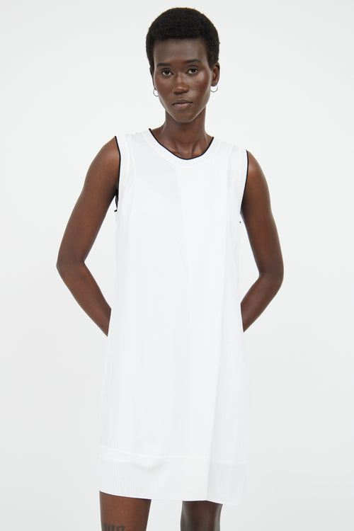 Rag & Bone White & Black Folded Dress