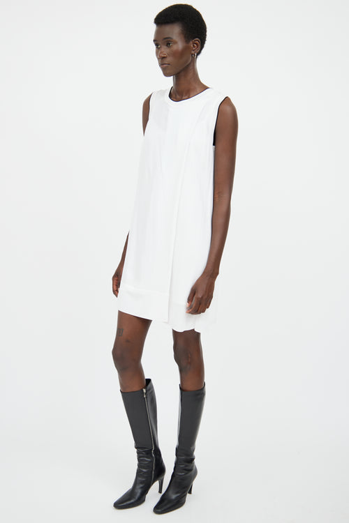 Rag & Bone White & Black Folded Dress