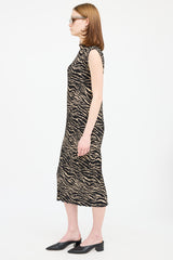Rails Black & Cream Patterned Pleated Dress