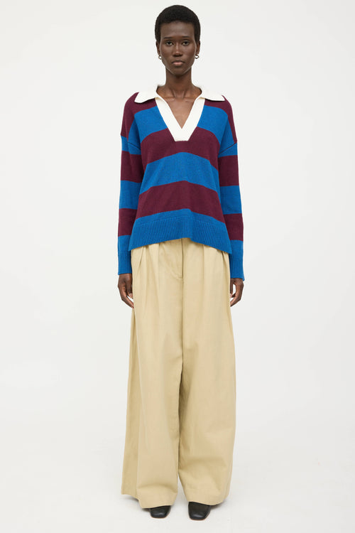 Rails Knit Striped Polo Sweater