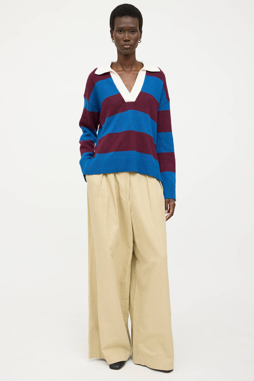 Rails Knit Striped Polo Sweater