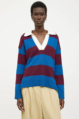 Rails Knit Striped Polo Sweater