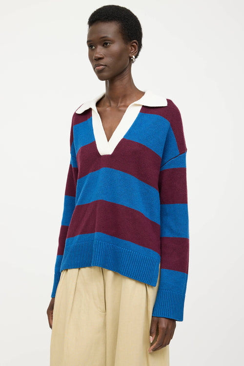 Rails Knit Striped Polo Sweater