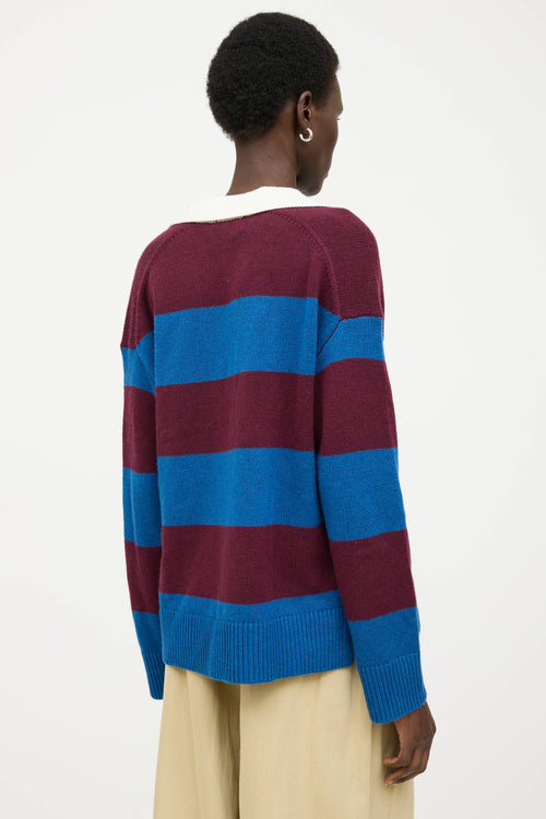 Rails Knit Striped Polo Sweater