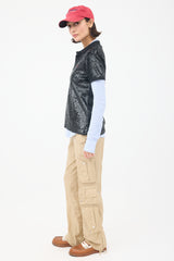 Ralph Lauren Polo Black Sequin Logo Polo