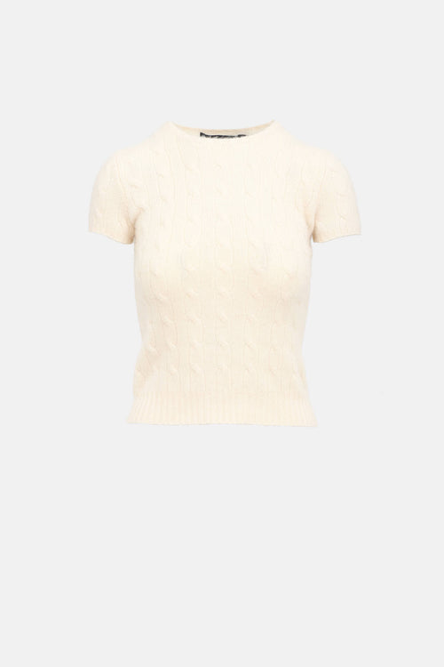 Ralph Lauren Cashmere Cable Knit T-Shirt