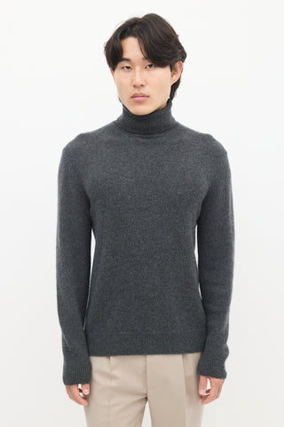 Ralph Lauren Dark Grey Cashmere Turtleneck Sweater