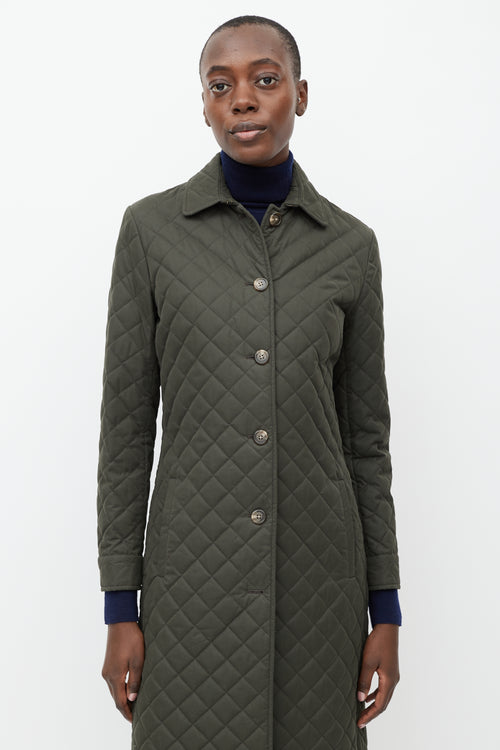 Ralph Lauren Green Quilted Panelled Jacket