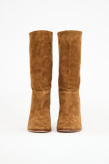 Ralph Lauren Lauren Brown Suede Mid Calf Boot