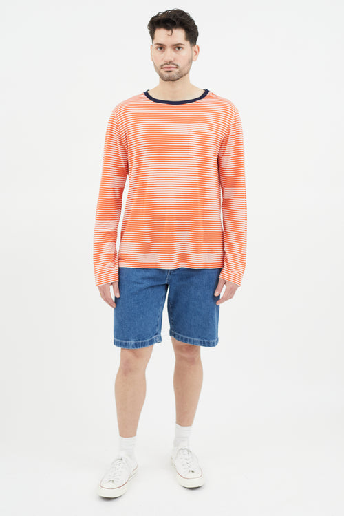 Ralph Lauren Orange & White Striped T-Shirt