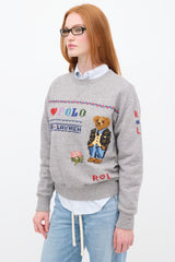 Ralph Lauren Polo Grey & Multi Embroidered Crewneck