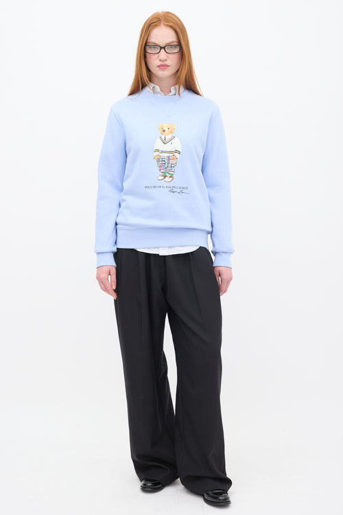 Ralph Lauren Polo Light Blue & Multicolour Graphic Crewneck