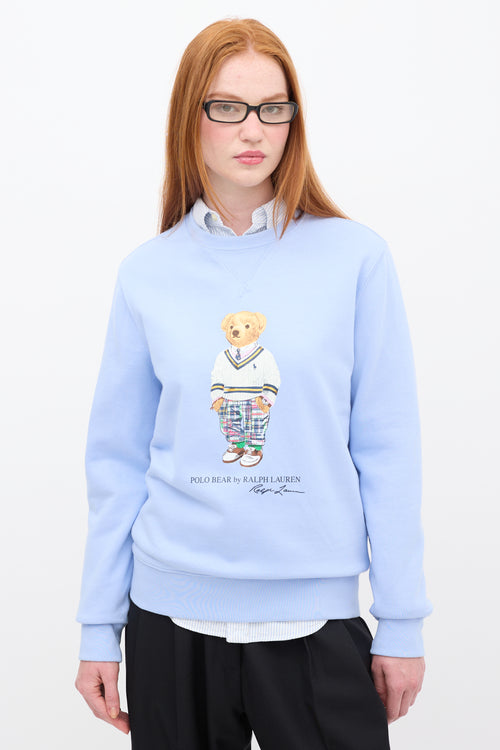 Ralph Lauren Polo Light Blue & Multicolour Graphic Crewneck