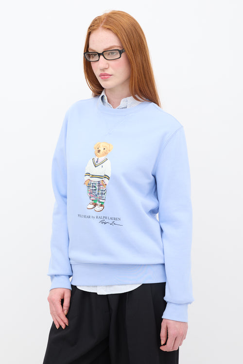 Ralph Lauren Polo Light Blue & Multicolour Graphic Crewneck