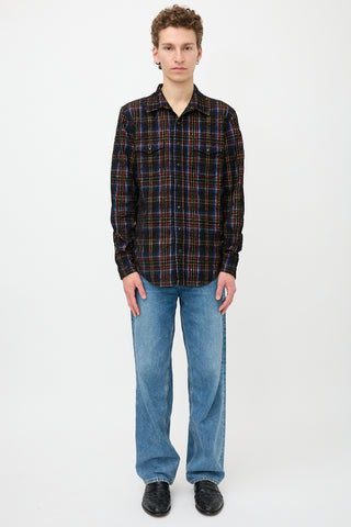 Saint Laurent Corduroy Plaid Shirt