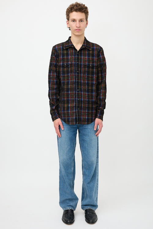 Saint Laurent Corduroy Plaid Shirt