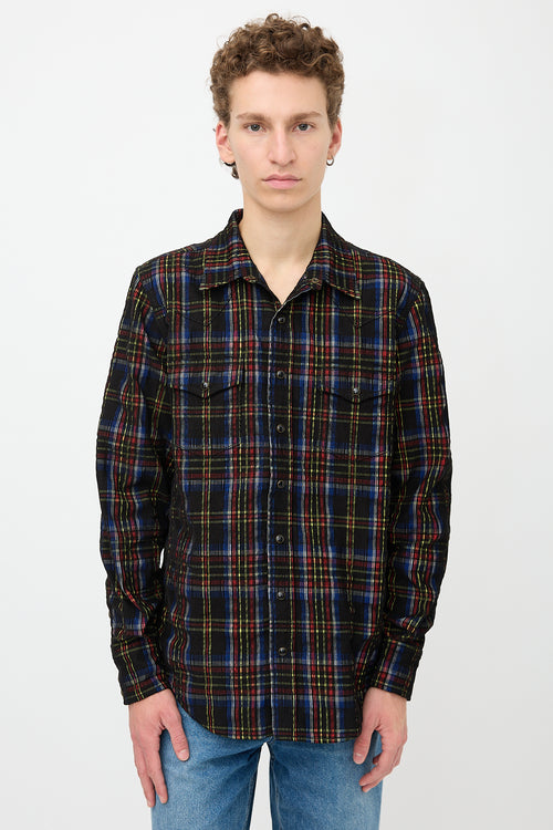 Saint Laurent Corduroy Plaid Shirt