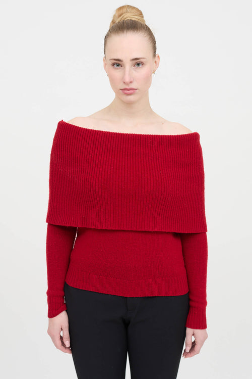 Cashmere Off Shoulder Sweater