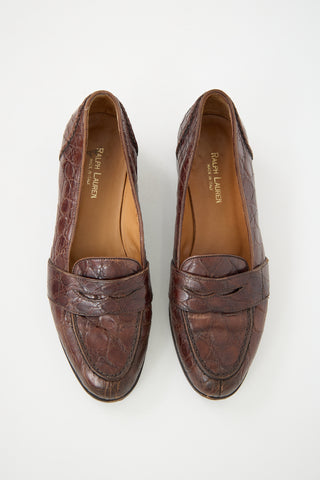 Ralph Lauren Embossed Leather Loafer