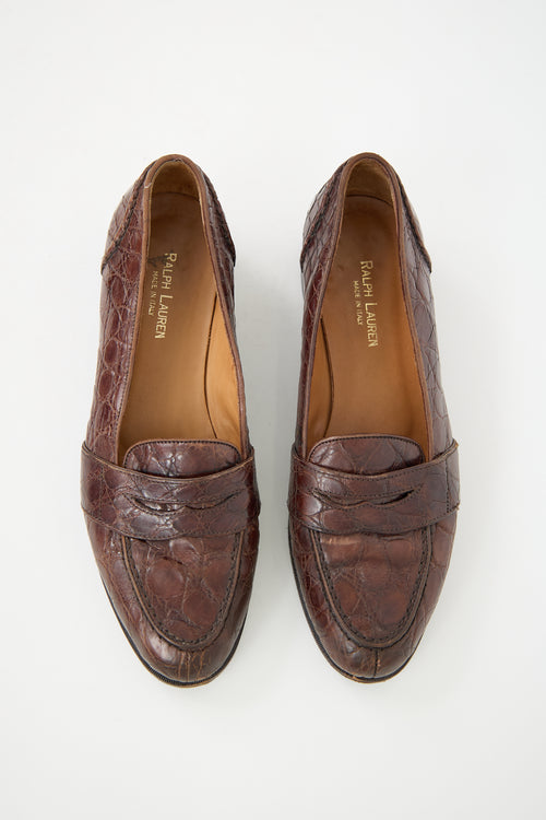 Ralph Lauren Embossed Leather Loafer