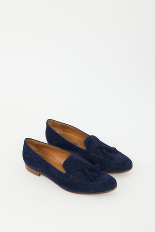 Ralph Lauren Navy Suede Tassle Loafer