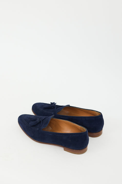 Ralph Lauren Navy Suede Tassle Loafer