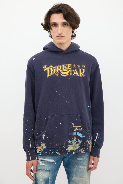 Ralph Lauren Polo Navy & Multicolour Paint Splatter Hoodie