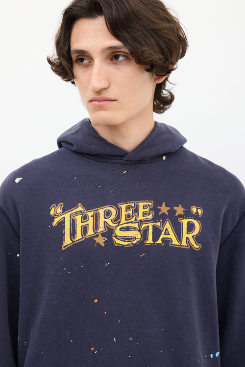 Ralph Lauren Polo Navy & Multicolour Paint Splatter Hoodie