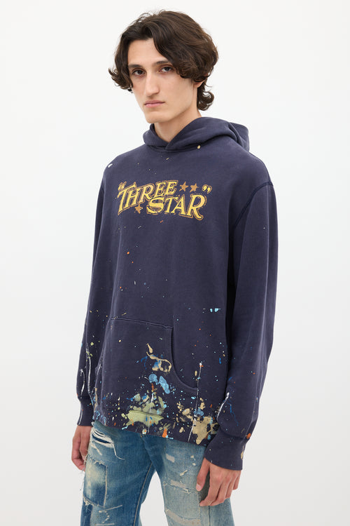 Ralph Lauren Polo Navy & Multicolour Paint Splatter Hoodie