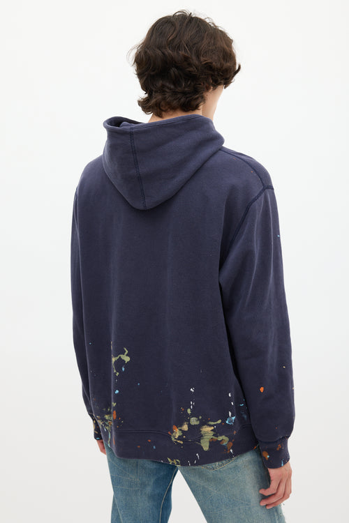 Ralph Lauren Polo Navy & Multicolour Paint Splatter Hoodie