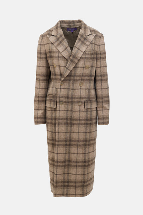 Ralph Lauren Purple Label Wool Checked Coat